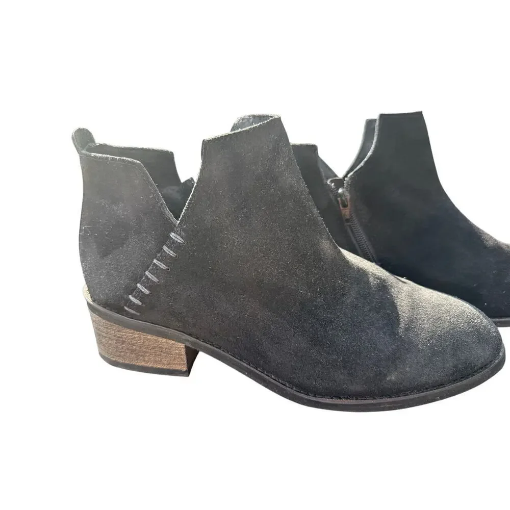 Diba Trus Black Suede Booties Women's Size 10 - Picture 2 of 10